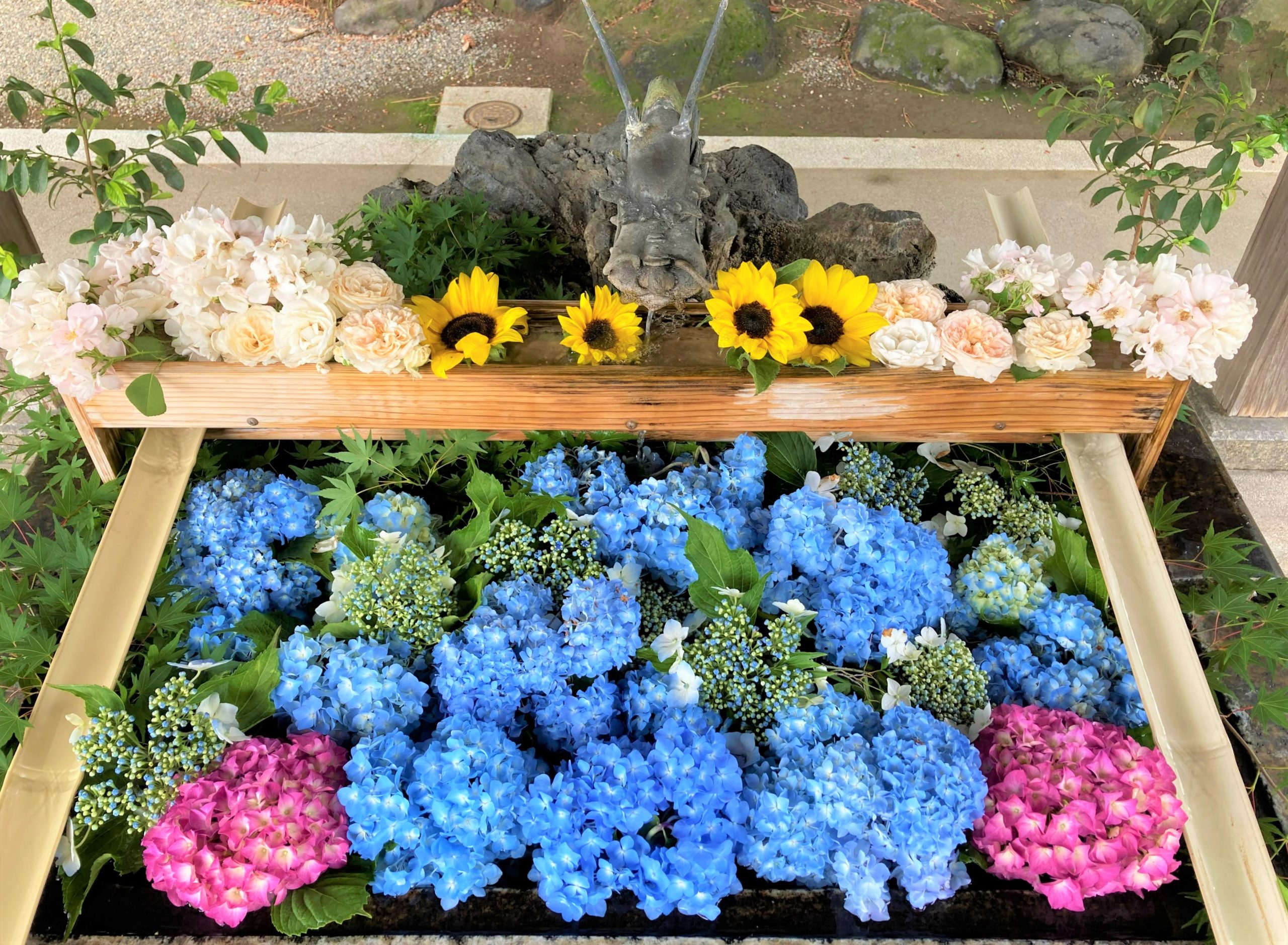 群馬県玉村町にある インスタ映えスポット 神社 玉村八幡宮の花手水をご紹介 玉村町魅力発信機構